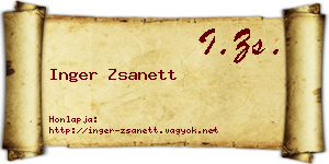 Inger Zsanett névjegykártya